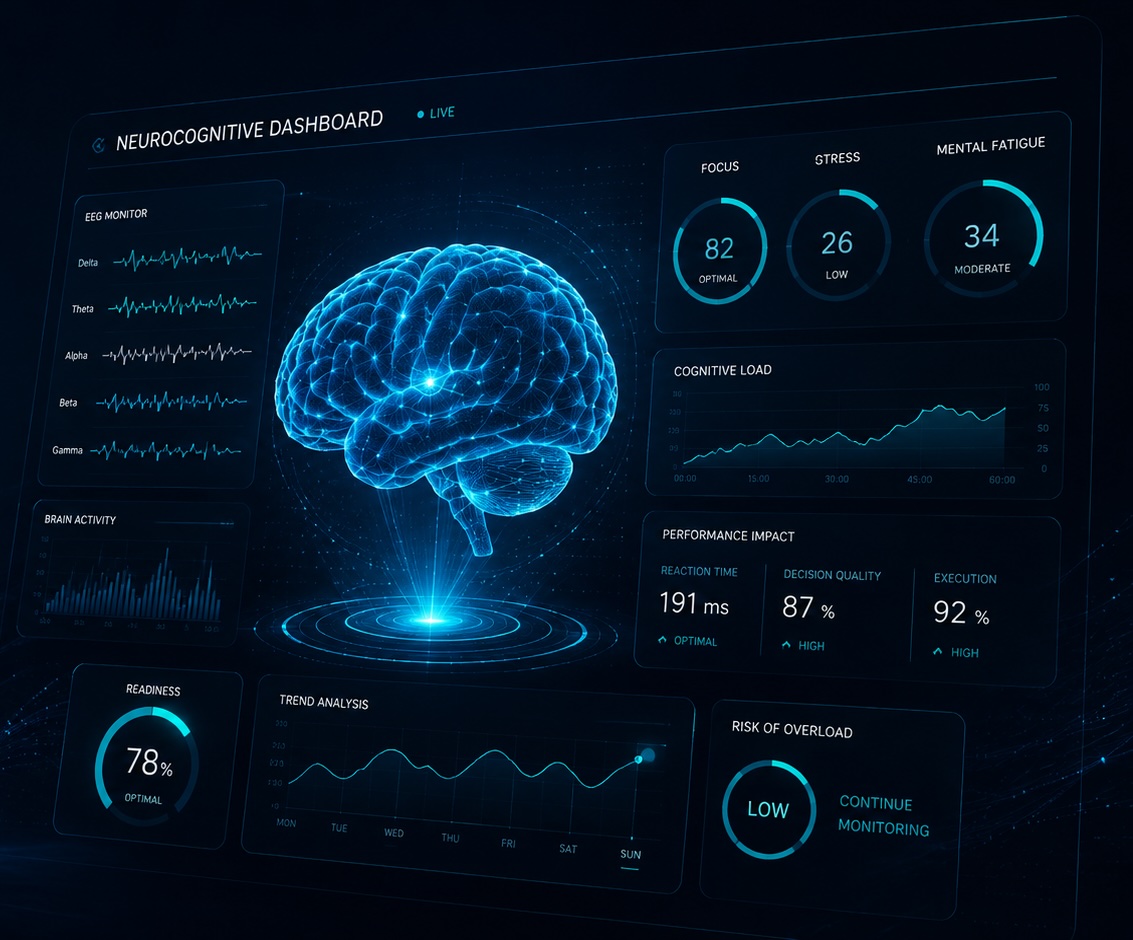 Conceptual illustration of a non-invasive neurocognitive sensor