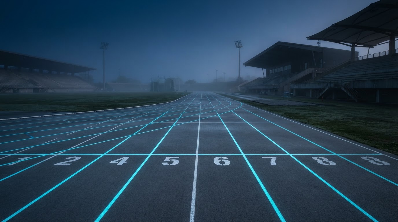 A training track before a session