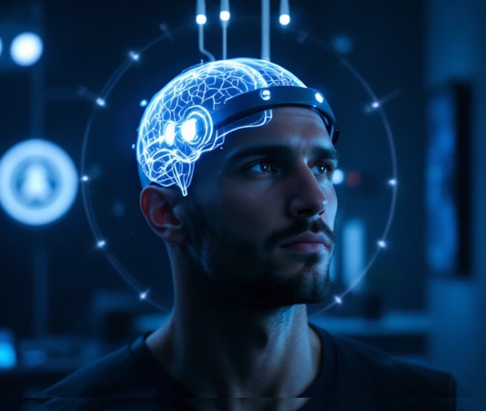 Conceptual illustration of sensors integrated into a helmet